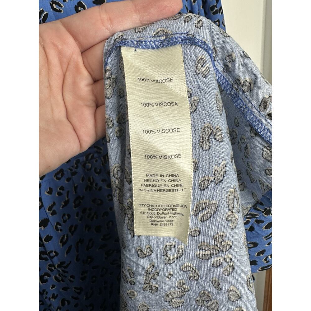 Loralette Womens Plus Majesty Animal Print Blue Midi Dress Size 22/24 NEW - Picture 5 of 6